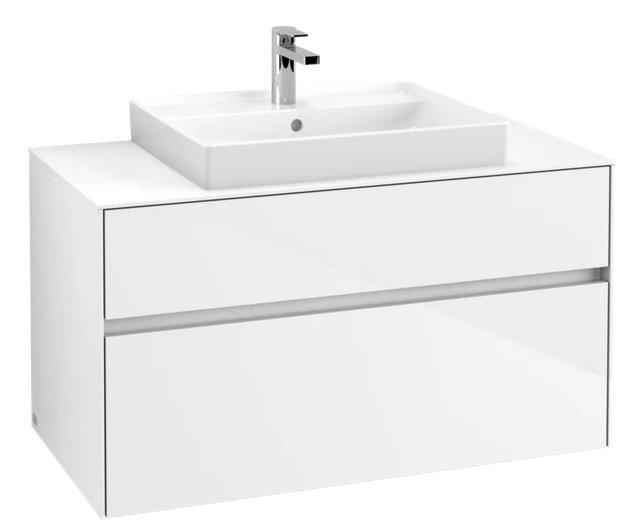 Тумба под раковину Villeroy & Boch Collaro 100х50 см с подсветкой МДФ глянцевый белый C019B0DH