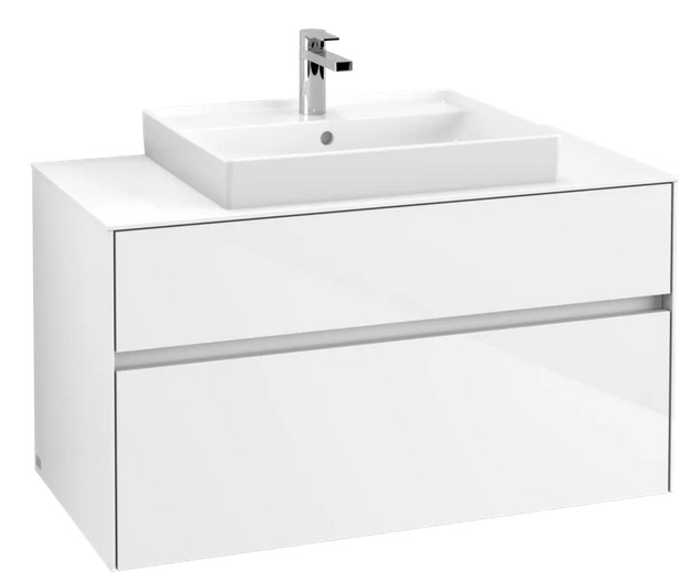 Тумба под раковину Villeroy & Boch Collaro 100х50 см с подсветкой ДСП матовый белый C019B0MS