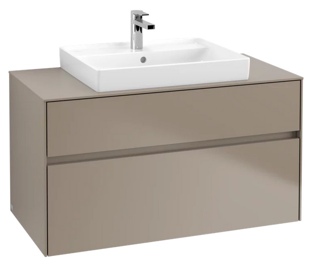 Тумба под раковину Villeroy & Boch Collaro 100х50 см с подсветкой ДСП трюфель серый C019B0VG