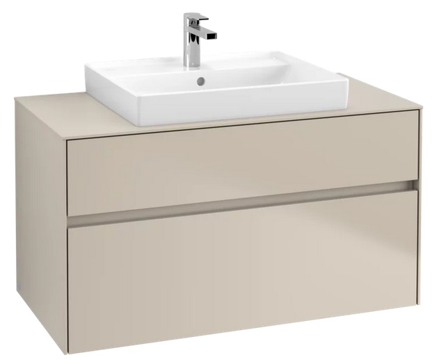 Тумба под раковину Villeroy & Boch Collaro 100х50 см с подсветкой ДСП мягкий серый C019B0VK