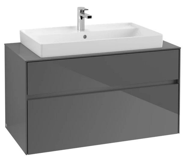 Тумба под раковину Villeroy & Boch Collaro 100х50 см с подсветкой МДФ глянцевый серый C020B0FP