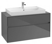 Тумба під раковину Villeroy & Boch Collaro 100х50 см із підсвічуванням МДФ глянсовий сірий C020B0FP