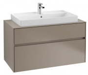 Тумба под раковину Villeroy & Boch Collaro 100х50 см с подсветкой ДСП трюфель серый C020B0VG