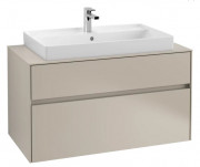Тумба под раковину Villeroy & Boch Collaro 100х50 см с подсветкой ДСП мягкий серый C020B0VK