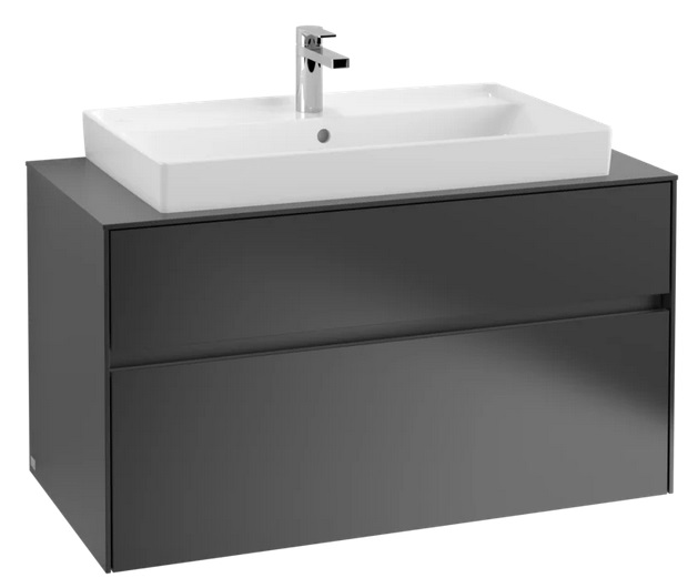 Тумба під раковину Villeroy & Boch Collaro 100х50 см із підсвічуванням МДФ чорний матовий лак C020B0PD