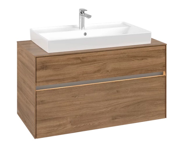 Тумба под раковину Villeroy & Boch Collaro 100х50 см с подсветкой ДСП дуб канзас C020B0RH