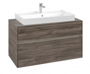 Тумба под раковину Villeroy & Boch Collaro 100х50 см с подсветкой ДСП каменный дуб C020B0RK