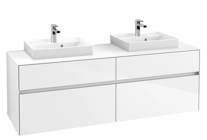 Тумба под раковину Villeroy & Boch Collaro 160х50 см с подсветкой МДФ глянцевый белый C021B0DH