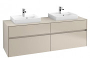 Тумба під раковину Villeroy & Boch Collaro 160х50 см із підсвічуванням ДСП м'який сірий C021B0VK