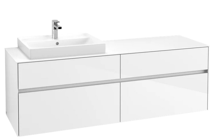 Тумба під раковину Villeroy & Boch Collaro 160х50 см із підсвічуванням МДФ глянсовий білий C022B0DH