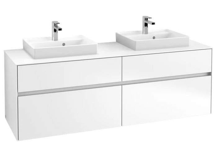  	Тумба под раковину Villeroy & Boch Collaro 160х50 см с подсветкой ДСП матовый белый C021B0MS