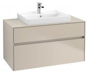 Тумба под раковину Villeroy & Boch Collaro 100х50 см с подсветкой ДСП мягкий серый C019B0VK
