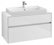 Тумба под раковину Villeroy & Boch Collaro 100х50 см с подсветкой МДФ глянцевый белый C020B0DH