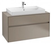 Тумба под раковину Villeroy & Boch Collaro 100х50 см с подсветкой ДСП трюфель серый C020B0VG
