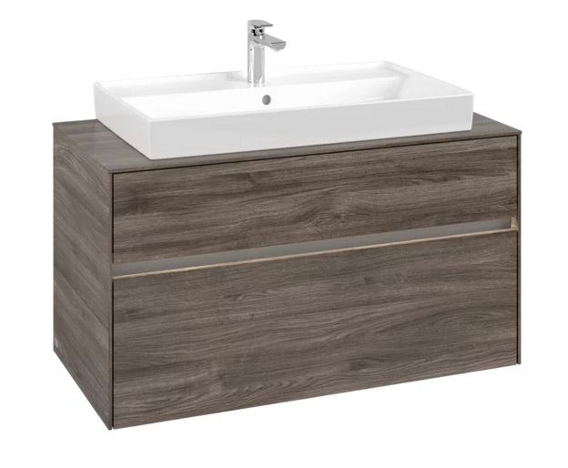 Тумба под раковину Villeroy & Boch Collaro 100х50 см с подсветкой ДСП каменный дуб C020B0RK