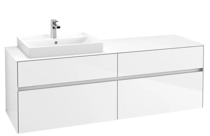 Тумба под раковину Villeroy & Boch Collaro 160х50 см с подсветкой МДФ глянцевый белый  C022B0DH