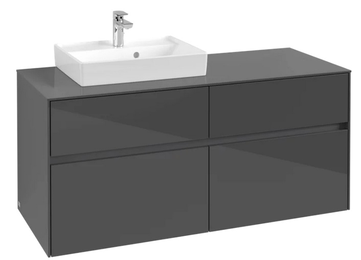 Тумба під раковину Villeroy&Boch Collaro 120х50 см МДФ глянсовий сірий C07100FP