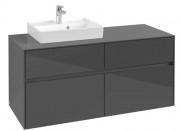 Тумба під раковину Villeroy&Boch Collaro 120х50 см МДФ глянсовий сірий C07100FP