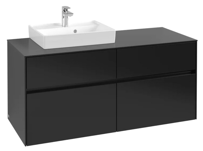 Тумба під раковину Villeroy & Boch Collaro 120х50 см МДФ чорний матовий лак C07100PD