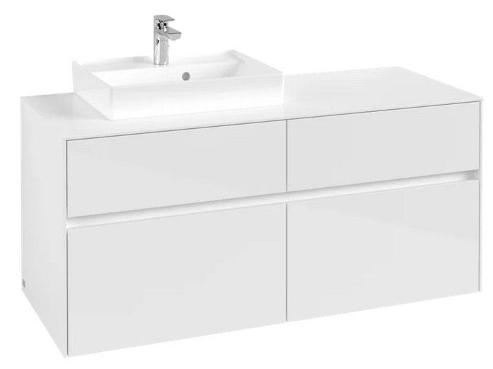 Тумба під раковину Villeroy&Boch Collaro 120х50 см МДФ глянсовий білий C07100DH