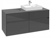 Тумба під раковину Villeroy&Boch Collaro 120х50 см МДФ глянсовий сірий C07200FP
