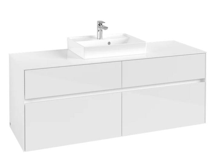 Тумба под раковину Villeroy & Boch Collaro 140х50 см МДФ глянцевый белый C07300DH