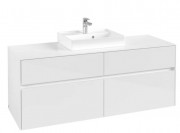 Тумба под раковину Villeroy & Boch Collaro 140х50 см МДФ глянцевый белый C07300DH