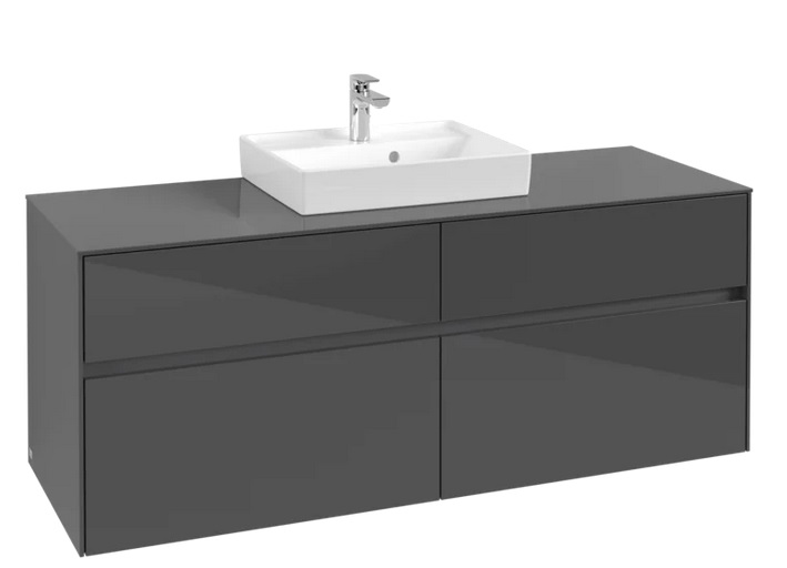 Тумба під раковину Villeroy&Boch Collaro 140х50 см МДФ глянсовий сірий C07300FP