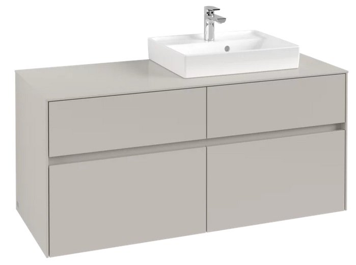 Тумба під раковину Villeroy&Boch Collaro 120х50 см ДСП м'який сірий C07200VK