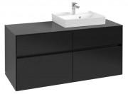 Тумба під раковину Villeroy&Boch Collaro 120х50 см МДФ чорний матовий лак C07200PD