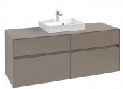 Тумба під раковину Villeroy & Boch Collaro 140х50 см ДСП сірий трюфель C07300VG