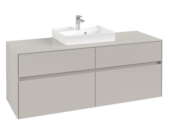Тумба під раковину Villeroy&Boch Collaro 140х50 см ДСП м'який сірий C07300VK