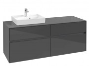 Тумба под раковину Villeroy & Boch Collaro 140х50 см МДФ глянцевый серый C07400FP