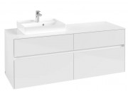Тумба під раковину Villeroy&Boch Collaro 140х50 см ДСП білий матовий C07400MS