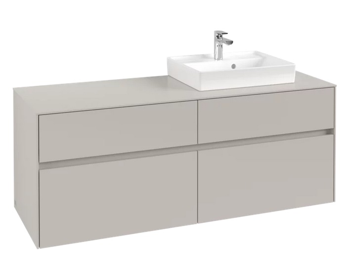 Тумба под раковину Villeroy & Boch Collaro 140х50 см ДСП мягкий серый C07500VK