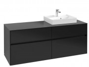 Тумба под раковину Villeroy & Boch Collaro 140х50 см МДФ черный матовый лак C07500PD