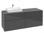 Тумба під раковину Villeroy&Boch Collaro 140х50 см МДФ глянсовий сірий C07400FP