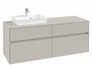 Тумба під раковину Villeroy&Boch Collaro 140х50 см ДСП м'який сірий C07400VK
