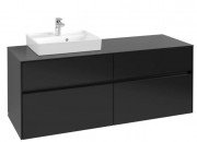 Тумба под раковину Villeroy & Boch Collaro 140х50 см МДФ черный матовый лак C07400PD