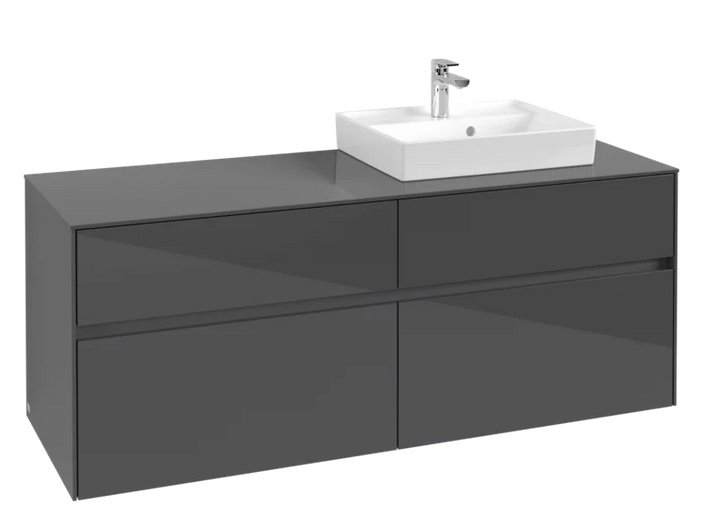 Тумба під раковину Villeroy&Boch Collaro 140х50 см МДФ глянсовий сірий C07500FP