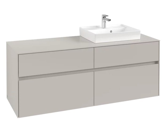 Тумба під раковину Villeroy&Boch Collaro 140х50 см ДСП м'який сірий C07500VK