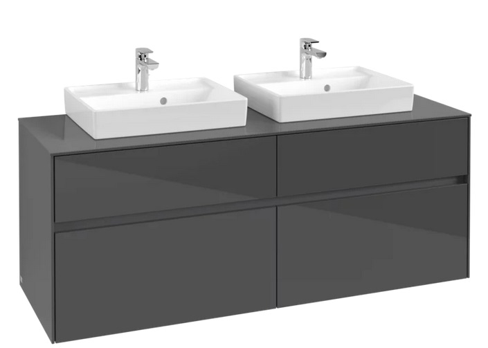 Тумба під раковину Villeroy&Boch Collaro 140х50 см МДФ глянсовий сірий C07600FP