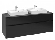 Тумба під раковину Villeroy & Boch Collaro 140х50 см МДФ чорний матовий лак C07600PD