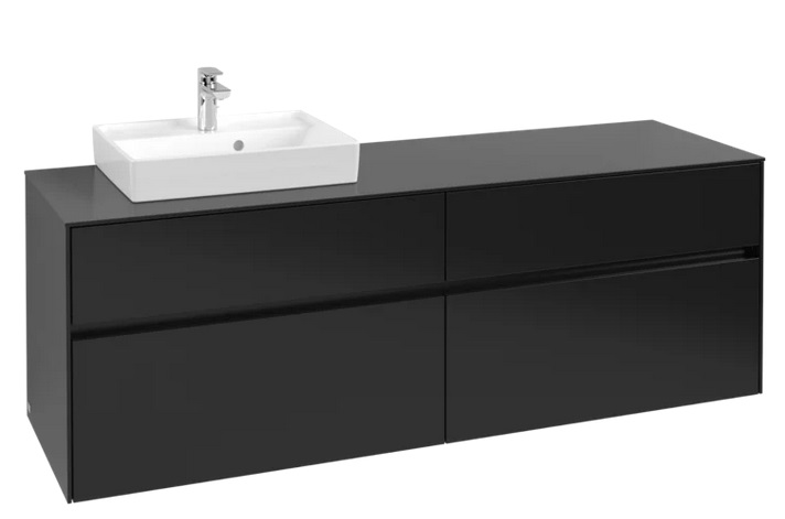 Тумба под раковину Villeroy & Boch Collaro 160х50 см МДФ черный матовый лак C07800PD