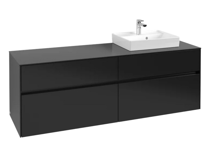 Тумба под раковину Villeroy & Boch Collaro 160х50 см МДФ черный матовый лак C07900PD