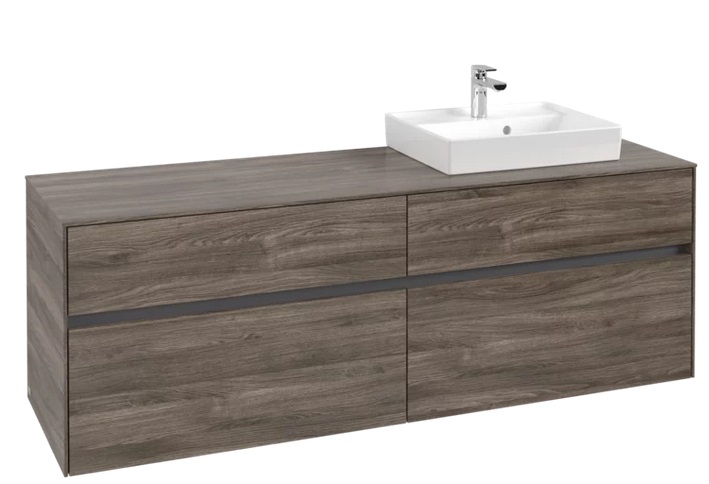 Тумба під раковину Villeroy & Boch Collaro 160х50 см ДСП кам'яний дуб C07900RK