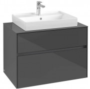 Тумба під раковину Villeroy & Boch Collaro 80х50 см МДФ глянсовий сірий C08000FP