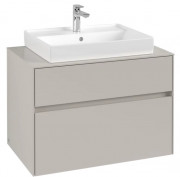 Тумба под раковину Villeroy & Boch Collaro 80х50 см ДСП мягкий серый C08000VK