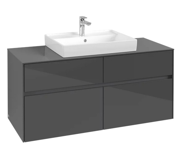 Тумба під раковину Villeroy & Boch Collaro 120х50 см МДФ глянсовий сірий C08100FP