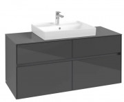 Тумба под раковину Villeroy & Boch Collaro 120х50 см МДФ глянцевый серый C08100FP
